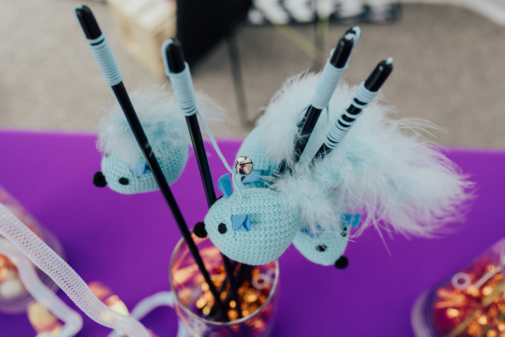 Feather Mouse Teaser Wand for Cats
