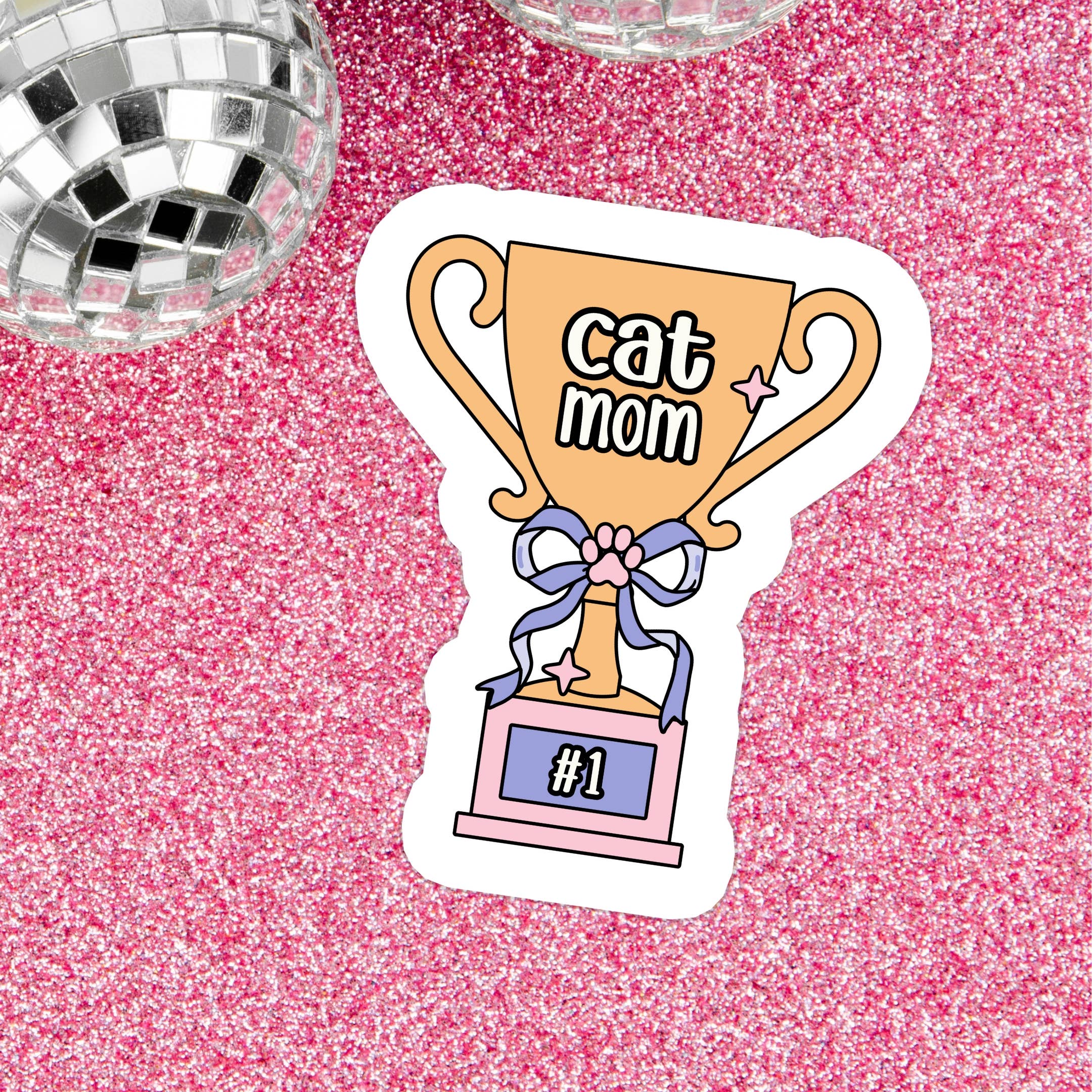 #1 Cat Mom Sticker