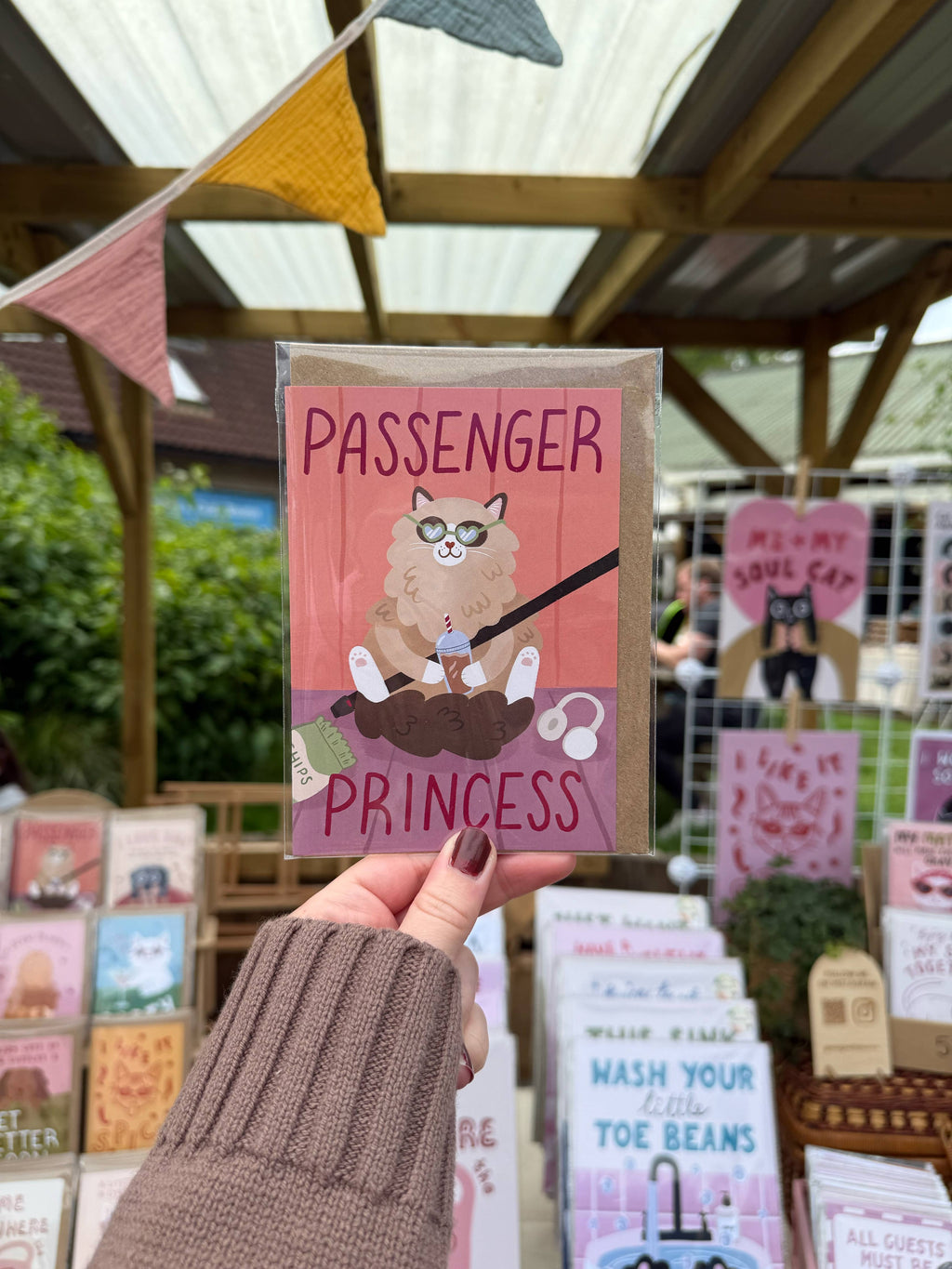 Passenger Princess Funny Cat Greetings Card
