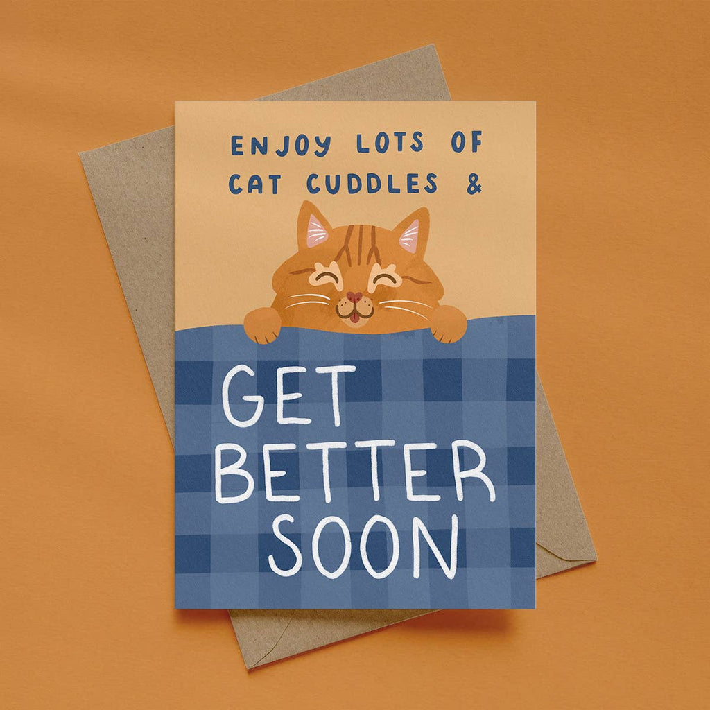 Cat Get Better Soon Greetings Card
