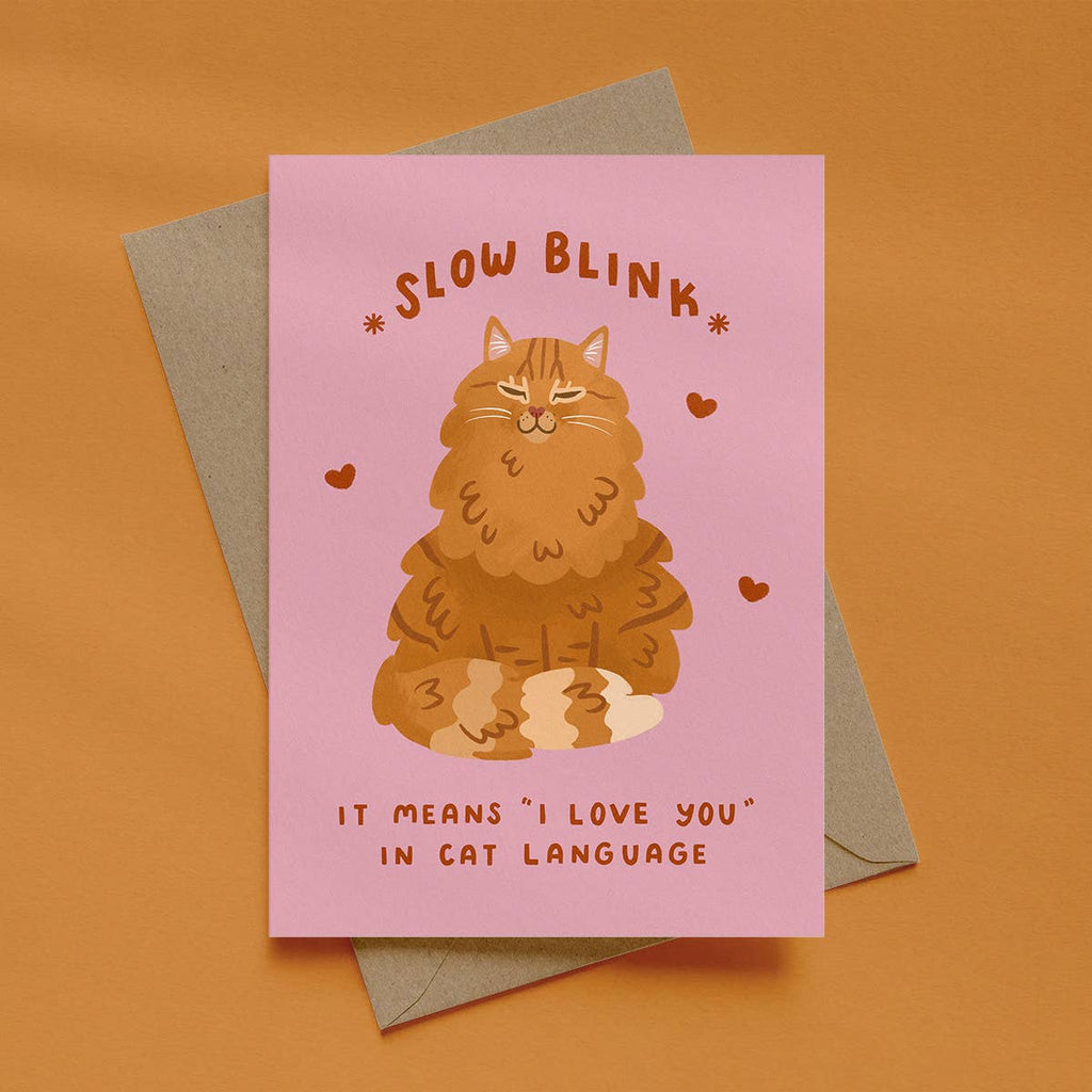 Cat Slow Blink Greetings Card