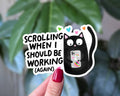 Scrolling Cat Vinyl Sticker