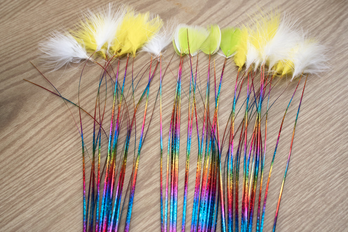 Ribbon Feather Cat Teaser Wand