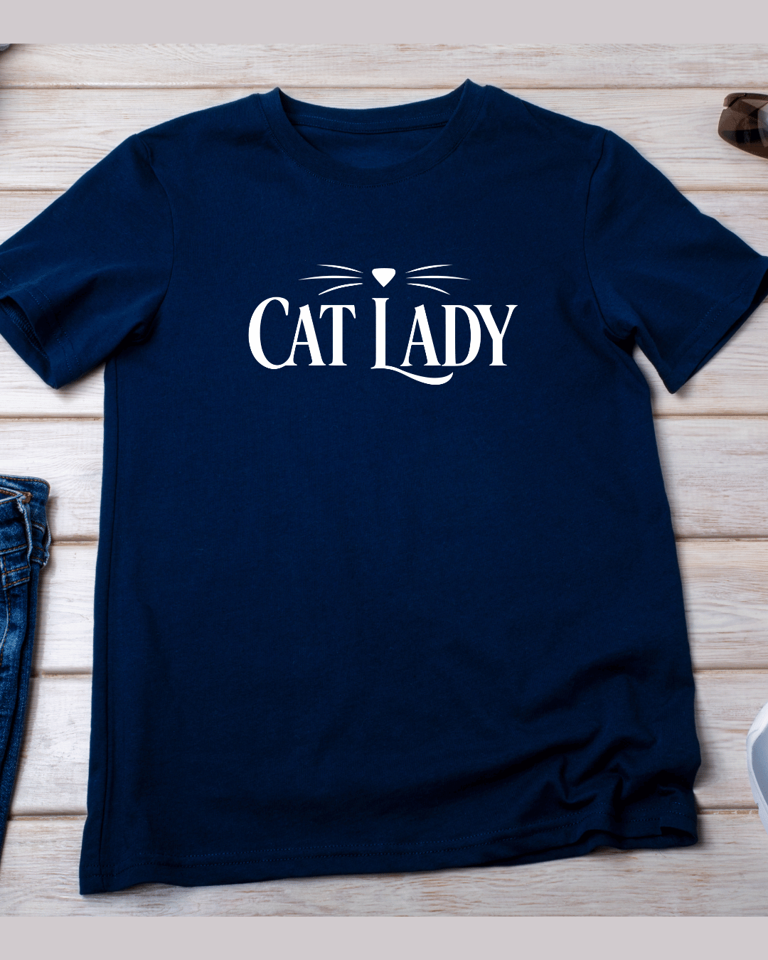 Cat Lady T-Shirt (Navy)