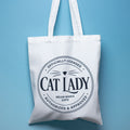 Cat Lady Badge Cotton Tote