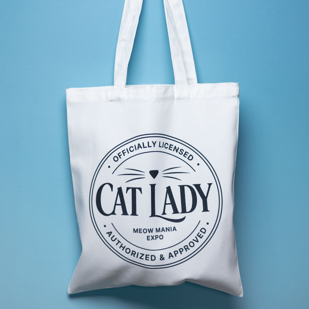 Cat Lady Badge Cotton Tote