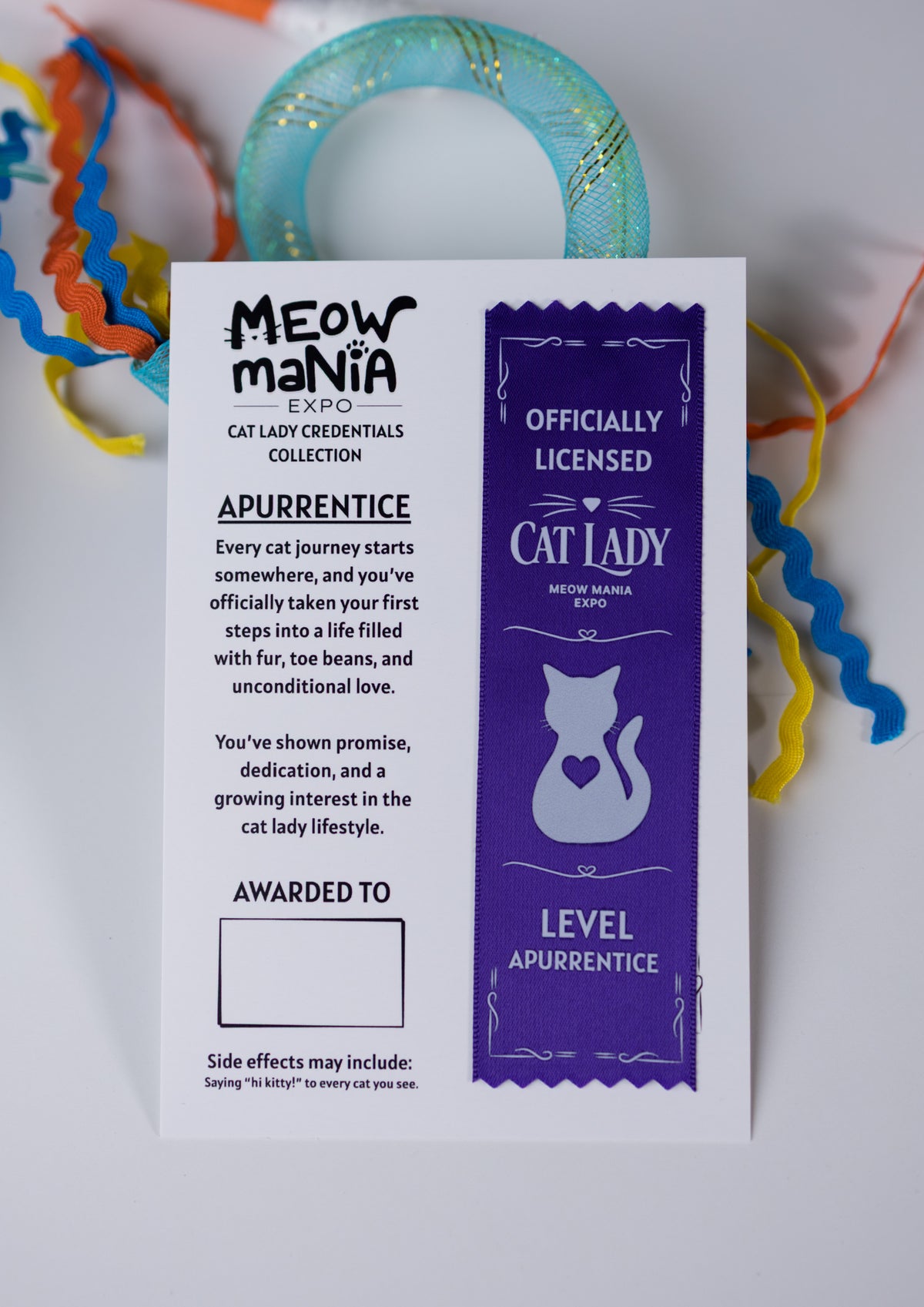 Cat Lady Credentials Ribbon
