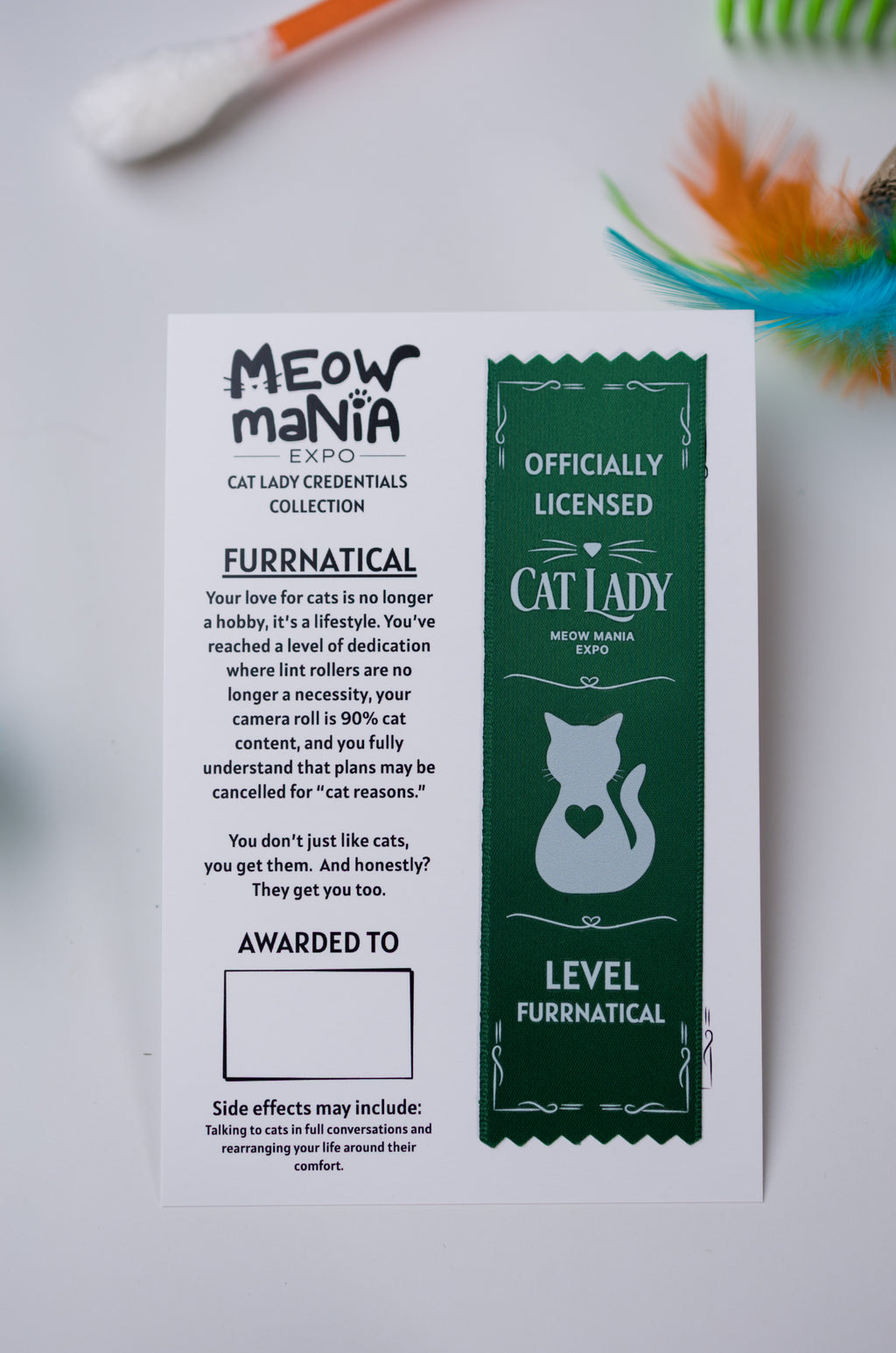 Cat Lady Credentials Ribbon