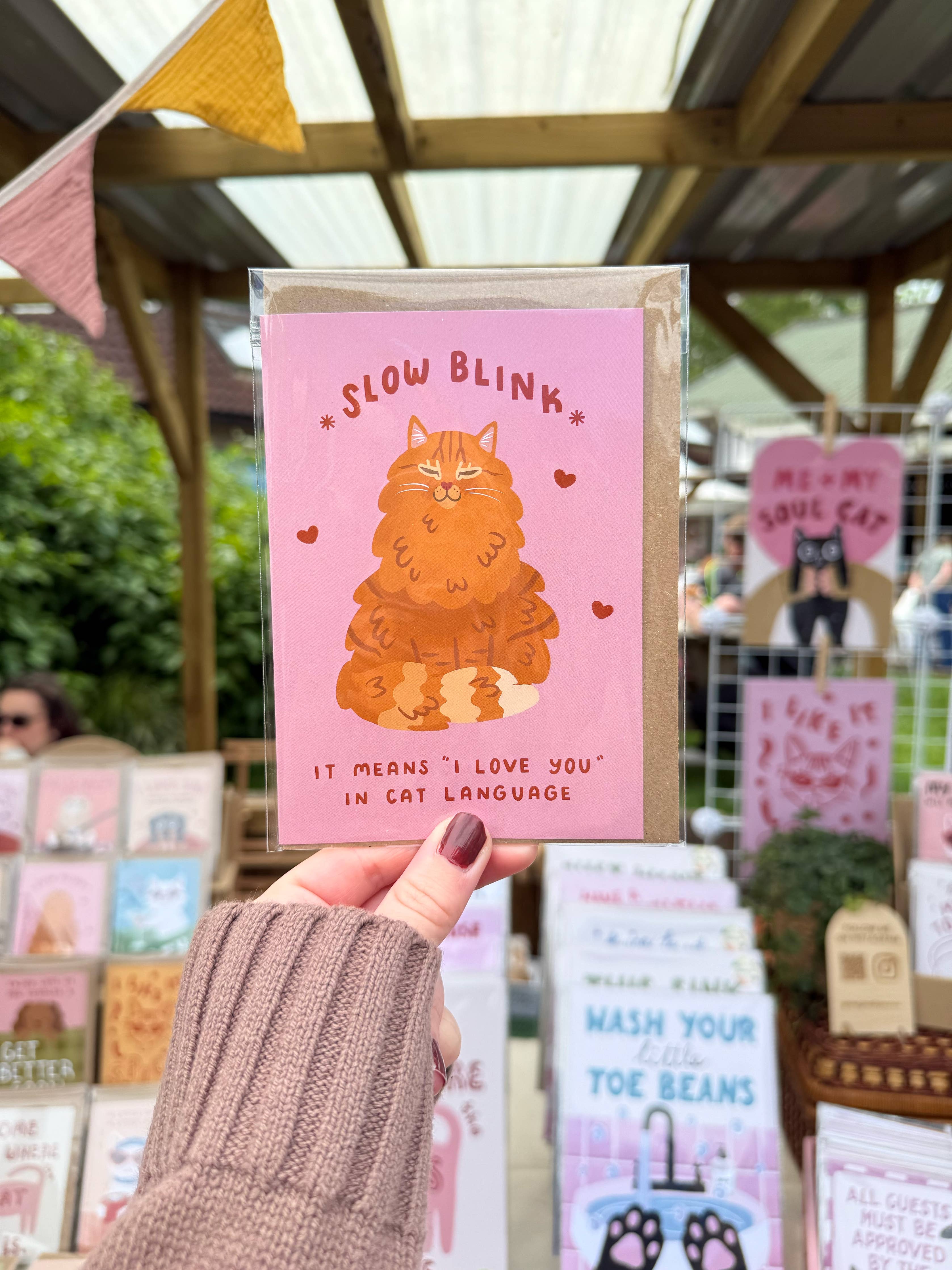 Cat Slow Blink Greetings Card