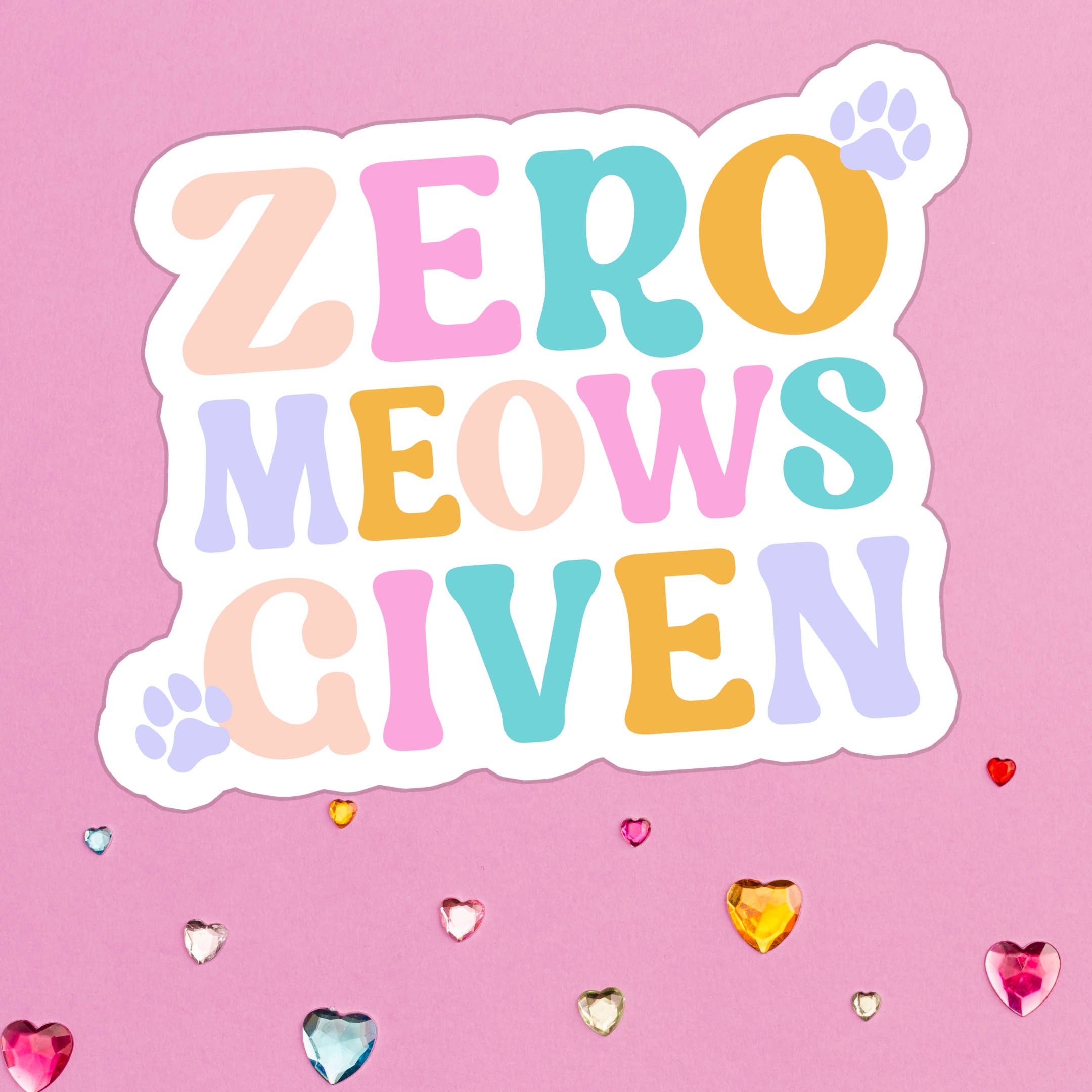 Zero Meows Given Vinyl Sticker