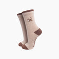 Tabby Cat Embroidered Wool Crew Socks – Beige