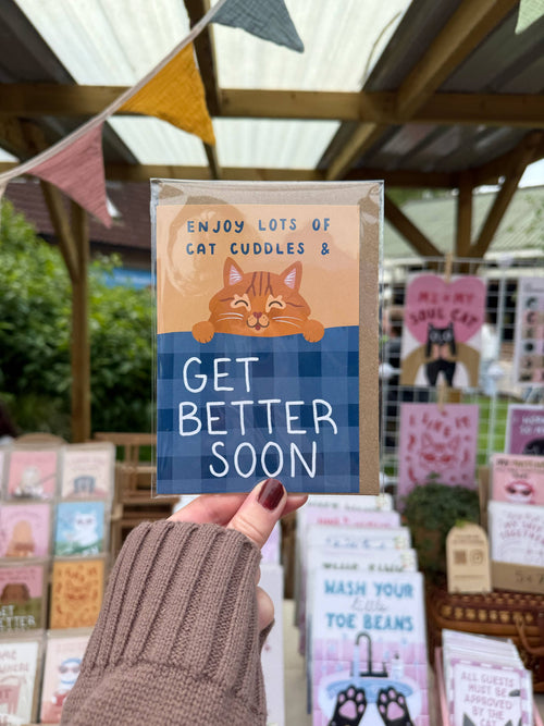 Cat Get Better Soon Greetings Card