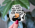 I Love All Cats and Very Few People Vinyl Sticker